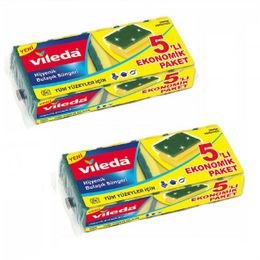 Vileda Klasik 2x5 Adet Yeşil Bulaşık Süngeri