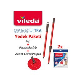 Vileda Spino Ultra Yedek Sap + Başlık + 2 Adet Yedek Paspas Paketi