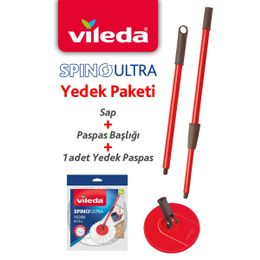 Vileda Spino Ultra Yedek Sap + Başlık + Yedek Paspas Paketi