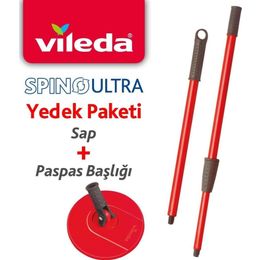 Vileda Spino Ultra Yedek Sap + Başlık + Yedek Paspas Paketi
