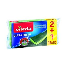 Vileda Ultra Fresh 2+1 Adet Düz Bulaşık Süngeri