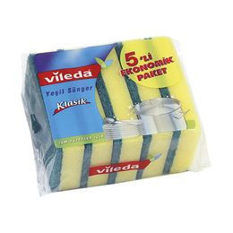 Vileda Yeşil Klasik 12x5 Adet Yeşil Bulaşık Süngeri