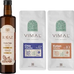 Vimal Chia Tohumu 500 gr + Keten Tohumu 500 gr + 250 ml Ceviz Yağı