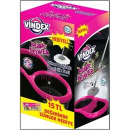 Vindex Magic Power Döner Başlıklı Siyah Temizlik Seti + 5'li Sünger