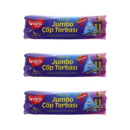 Viora 72x95 cm 7 Adetlik 3 Rulo Mavi Özgürlük Kokulu Mavi Çöp Poşeti
