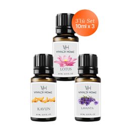 Vivaldi Home 3x10 ml Lotus, Kavun, Lavanta Uçucu Yağ