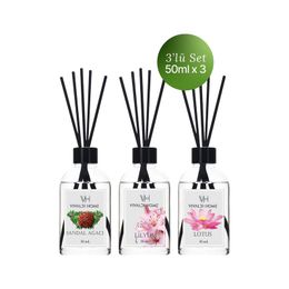 Vivaldi Home 3x50 ml Sandal Ağacı, Lilyum, Lotus Çubuklu Oda Kokusu