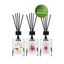 Vivaldi Home 3x50 ml Vanilya + Afrodizyak + Amber Çubuklu Oda Kokusu
