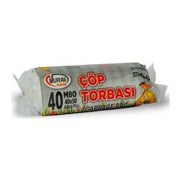 Vural Plastik 40 Adet 40x50 cm Şeffaf Mini Boy Çöp Torbası