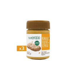 Wefood 3x300 gr Fıstık Parçacıklı Şekersiz Ham Ballı Fıstık Ezmesi