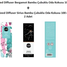 Woe 100 ml Bergamot ve Sirius 2 Adet Reed Diffuser Bambu Çubuklu Oda Kokusu