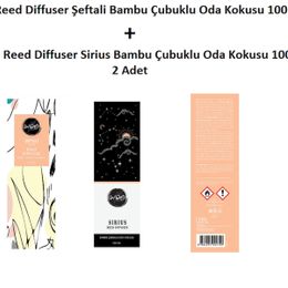 Woe 100 ml Şeftali ve Sirius 2 Adet Reed Diffuser Bambu Çubuklu Oda Kokusu