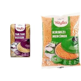 Yayla 1 kg Tam Tane Pilavlık Bulgur + 1 kg Kırmızı Mercimek
