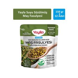 Yayla 12x150 gr Suyu Süzülmüş Haşlanmış Maş Fasulyesi