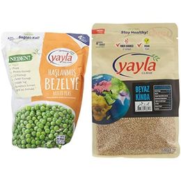 Yayla 700 gr Haşlanmış Bezelye + 500 gr Gurme Beyaz Kinoa
