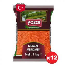 Yazar 12x1 kg Yerli Kırmızı Mercimek