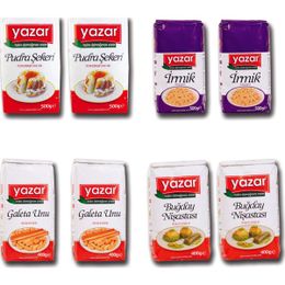 Yazar 2'li 500 gr Pudra Şekeri + 2'li 500 gr İrmik + 2'li 400 gr Galeta Unu + 2'li 400 gr Buğday Nişastası