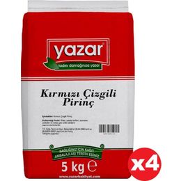 Yazar 4x5 kg Kırmızı Çizgili Yerli Pirinç