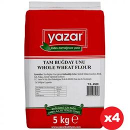 Yazar 4x5 kg Taş Değirmende Öğütülmüş Tam Buğday Unu