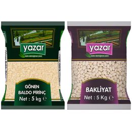 Yazar 5 kg Gönen Baldo Pirinç + 5 kg Çumra Fasulye