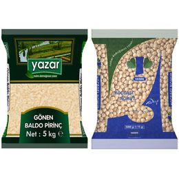 Yazar 5 kg Gönen Baldo Pirinç + 5 kg Koçbaşı Nohut