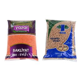 Yazar 5 Kg Kırmızı Mercimek + 5 Kg Koçbaşı Nohut