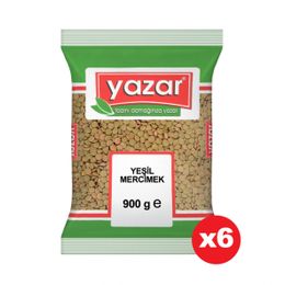 Yazar 900 Gr. x 6 Adet Yeşil Mercimek