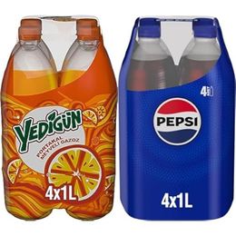 Yedigün 1 lt Portakal Meyveli Gazoz + Pepsi 1 lt Kola