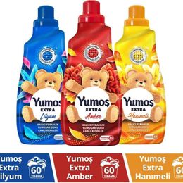Yumoş 3x1440 ml Extra Amber + Hanımeli + Lilyum Konsantre Canlı Renkler Çamaşır Yumuşatıcısı