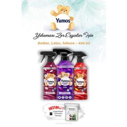 Yumoş 3x450 ml Lotus + Sakura + Amber Ev ve Tekstil Spreyi