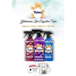 Yumoş 3x450 ml Lotus + Sakura + Lilyum Ev ve Tekstil Spreyi