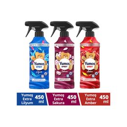 Yumoş 3x450 ml Sprey Amber + Sakura + Lilyum Sprey