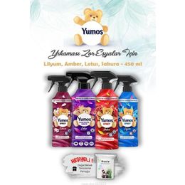 Yumoş 4x450 ml Sprey Lotus + Amber + Sakura + Lilyum Sprey