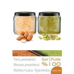 Zencefil Organik 2x330 cc Saf Antep Fıstığı Ezmesi + Badem Ezmesi