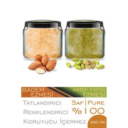 Zencefil Organik 2x330 cc Saf Antep Fıstığı Ezmesi + Badem Ezmesi
