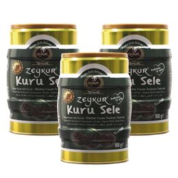 Zeykur Zeytinleri 3 Adet x 900 gr Diyet Light Tuzsuz Kuru Sele Siyah Zeytin