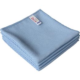 Zironi Mavi 4'lü Mikrofiber Baklava Desen Cam Bez