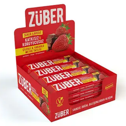 Züber 12 Adet Çilekli ve Kakaolu Meyve Barı