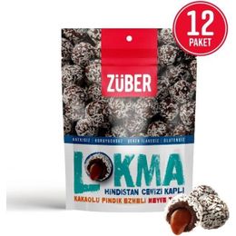 Züber Lokma Hindistan Cevizi Kaplı 96 gr Kakaolu Fındık Ezmeli Meyve Topu