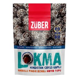 Züber Lokma Hindistan Cevizi Kaplı 96 gr Kakaolu Fındık Ezmeli Meyve Topu