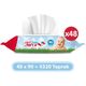 Baby Turco Klasik 48x90 Yaprak Islak Havlu Mendil