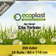 Ecoplast 300 gr 90 L 80x110 cm 10 Adetlik 20 Rulo Jumbo Boy Siyah Çöp Torbası Poşeti