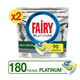 Fairy Platinum Limon Kokulu 2x90 Yıkama Kapsül Bulaşık Deterjanı
