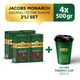 Jacobs 4'lü 500 gr Monarch Aromalı Filtre Kahve + 400 ml Thermo Cup