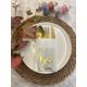 Kidspartim 12'li 40x40 cm Gold Yaldızlı Beyaz Arapça Ay Desenli Ramadan Kerim Cepli Peçete