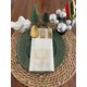 Kidspartim 12'li 40x40 cm Gold Yaldızlı Beyaz Cepli Aır Touch Happy New Year Geyik Boynuzu Peçete