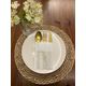 Kidspartim 12'li 40x40 cm Gold Yaldızlı Beyaz Cepli Havuç Çiçeği Peçete