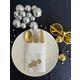 Kidspartim 12'li 40x40 cm Gold Yaldızlı Beyaz Disco Topu Cepli Peçete