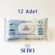Subo 12x50'li Beyaz Sabun Ferahlığı Yüzey Temizlik Havlusu