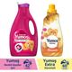 Yumoş 1440 ml Hanımeli Çamaşır Yumuşatıcısı + 2520 ml Renkli Giysiler Sıvı Bakım Çamaşır Deterjanı
